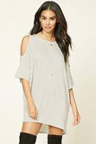 Forever21 Women's  Heather Grey Open-shoulder Dolman Dress