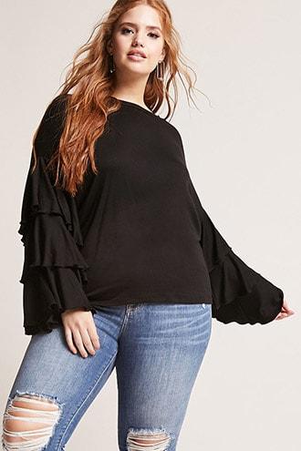 Forever21 Plus Size Tiered-sleeve Top