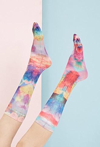 Forever21 Women's  Clashist Utopia Crew Socks