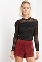 Forever21 The Allflower Pointelle Knit Lace Top
