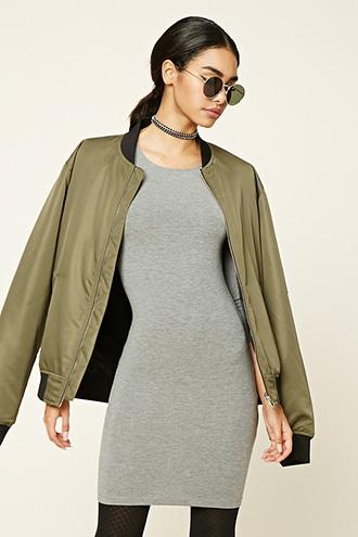 Forever21 Women's  Heather Grey Heathered Bodycon Dress
