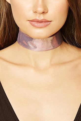 Forever21 Pink Shimmering Woven Choker