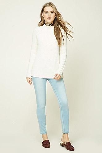 Forever21 Women's  Light Denim Skinny Ankle Jeans