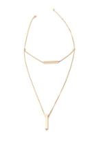 Forever21 Layered Bar Pendant Necklace