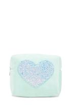 Forever21 Heart Fleece Makeup Bag