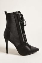 Forever21 Lace-up Faux Leather Stiletto Ankle Boots
