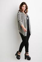 Forever21 Plus Striped Open-front Cardigan