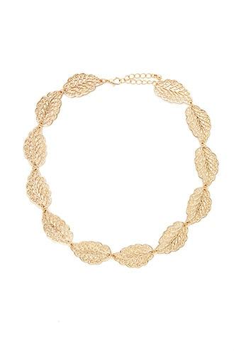 Forever21 Etched Leaf Choker