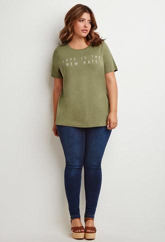 Forever21 Plus Love Hate Tee