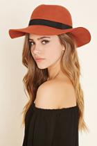 Forever21 Women's  Rust & Black Ribbon Trim Floppy Hat