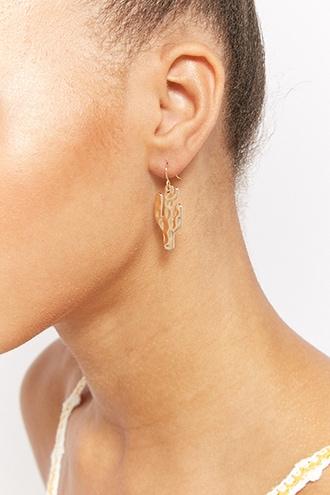 Forever21 Hammered Cactus Drop Earrings