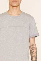 21 Men Men's  Light Grey Cuffed Cotton-blend Tee