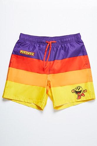 Forever21 Pac Man Colorblock Swim Trunks