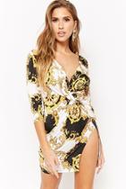 Forever21 Twist-front Baroque Print Dress