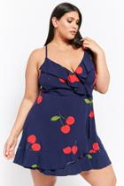 Forever21 Plus Size Flounce Cherry Print Dress