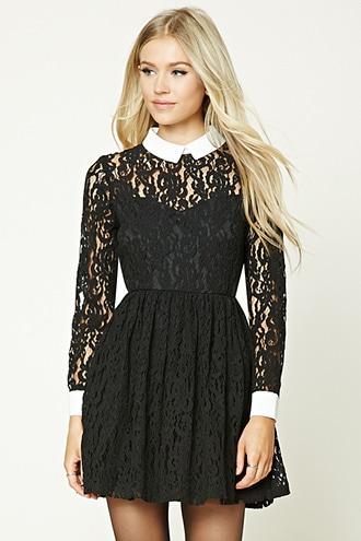 Forever21 Lace Fit And Flare Mini Dress
