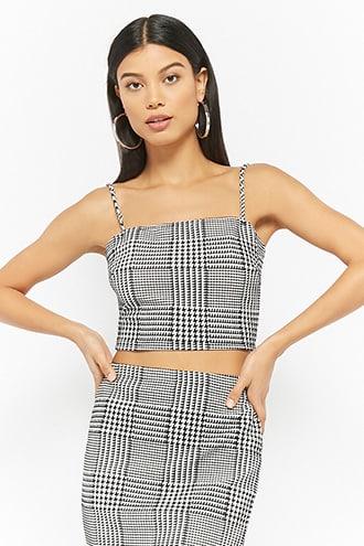 Forever21 Glen Plaid Cami Crop Top