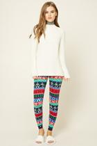 Forever21 Women's  Holiday Print Sweater Leggings