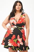 Forever21 Plus Size Floral Print Fit & Flare Dress