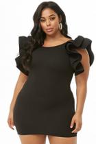 Forever21 Plus Size Structured Ruffle-sleeve Dress