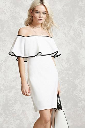 Forever21 Contrast-piped Flounce Dress
