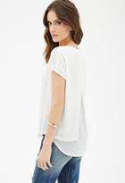 Forever21 Contemporary Chiffon-paneled Knit Tee