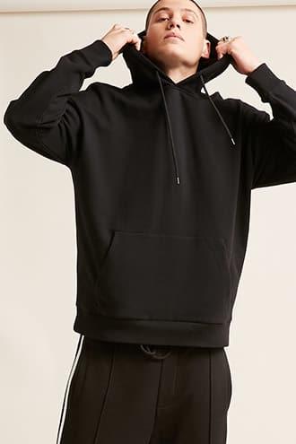 Forever21 Drop-shoulder Fleece Hoodie
