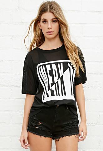 Forever21 Brashy Werk It Mesh Tee