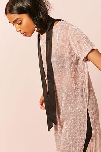 Forever21 Metallic Longline Top