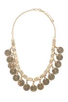 Forever21 Etched Coin Charm Necklace