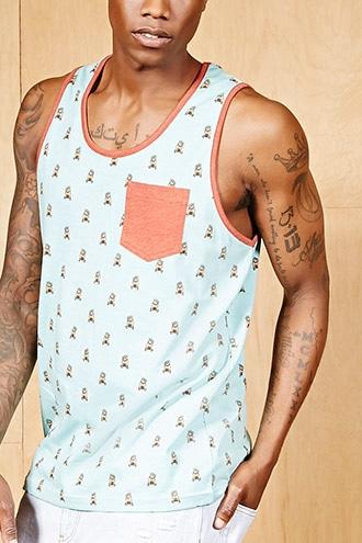 Forever21 Alpha Beta Pug Graphic Tank Top