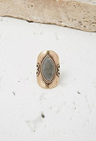 Forever21 Faux Stone Cocktail Ring (b.gold/grey)