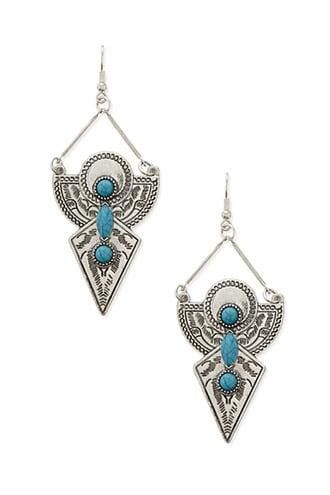 Forever21 Tribal-inspired Faux Stone Drop Earrings