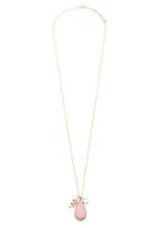 Forever21 Faux Stone Pendant Necklace (pink/gold)