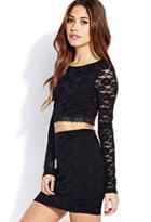 Forever21 Women's  Sweet Side Lace Crop Top