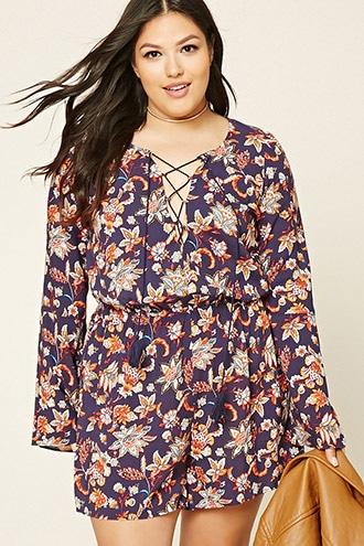 Forever21 Plus Size Lace-up Romper