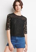 Forever21 Floral Lace-paneled Top