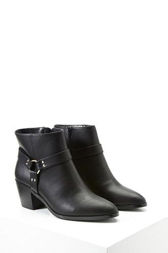 Forever21 Women's  Faux Leather Belted Booties