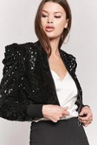 Forever21 Puff Sleeve Sequined Bomber