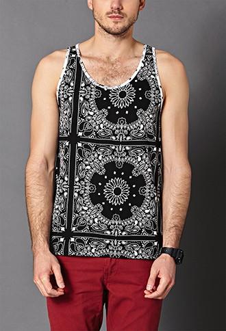 21 Men Bandana Print Tank