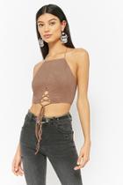 Forever21 Faux Suede Halter Crop Top