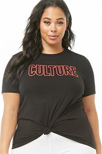 Forever21 Plus Size Culture Graphic Knit-front Tee