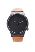 21 Men Faux Leather Analog Watch (black/brown)