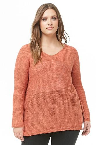 Forever21 Plus Size High-low Side-tie Sweater