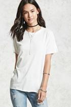 Forever21 Raw-cut Crew Neck Tee