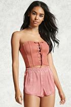 Forever21 Faux Suede Corset Top