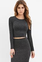Forever21 Women's  Ribbed Knit Crop Top (charcoal)