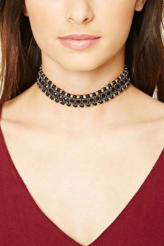 Forever21 Beaded Faux Gem Choker