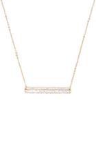 Forever21 Gold Rhinestone Bar Pendant Necklace