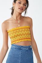 Forever21 Threaded Chevron Cropped Tube Top